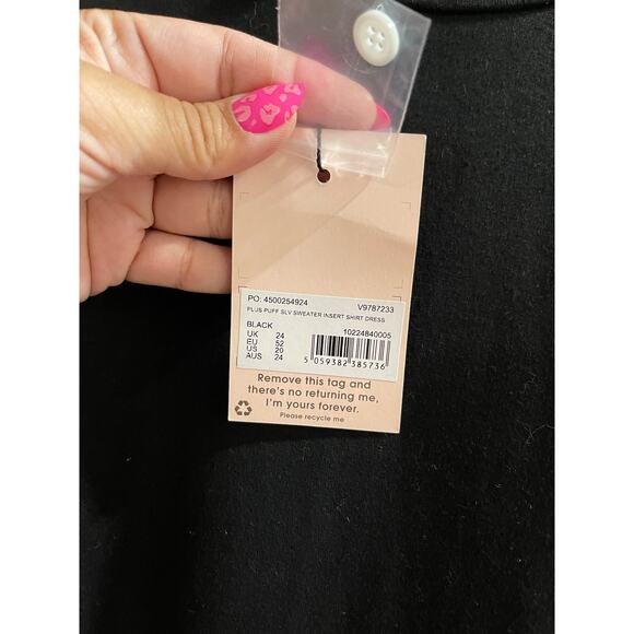 Black and White Twofer Sweater Mini Dress - NWT - 20W - Picture 6 of 8